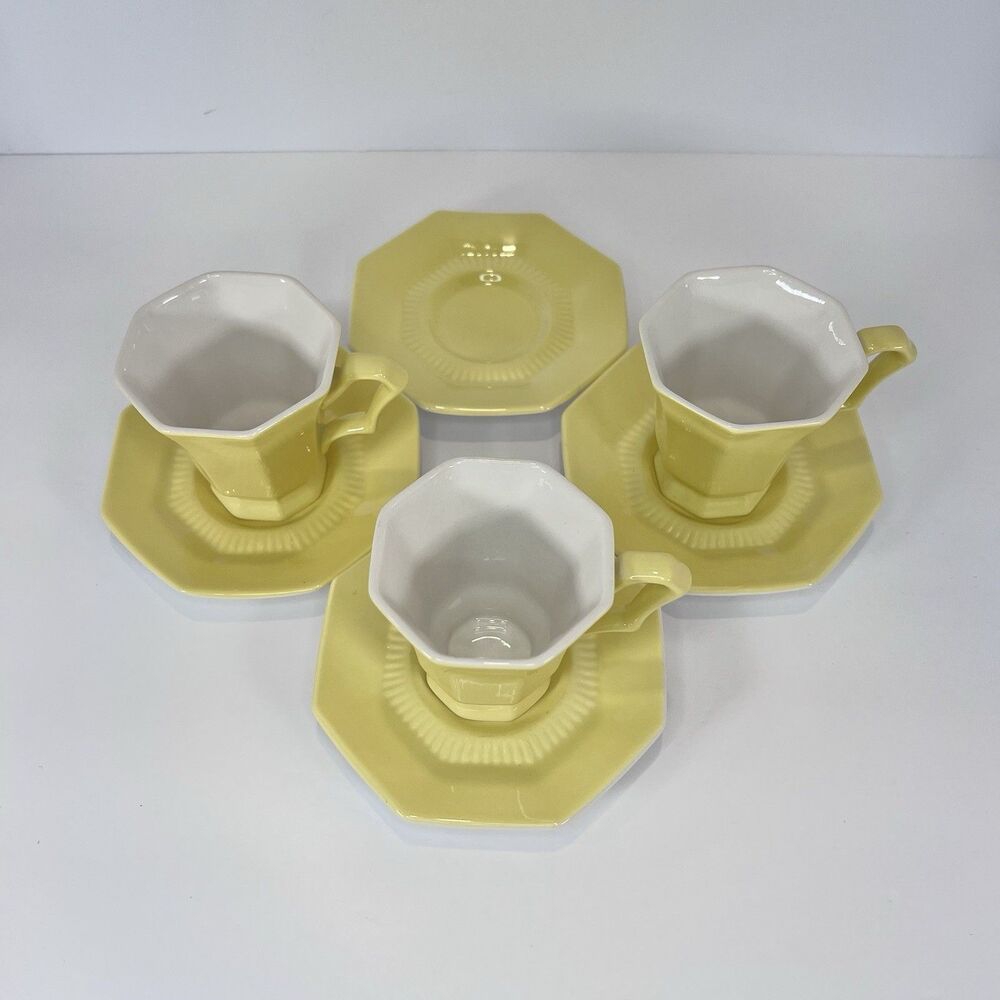 70's Daffodil Yellow (7) Pcs. Independence‎ Interpace Ironstone Japan MCM